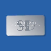 Modern blauw grijs ombre retouradres etiket