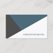 Modern Blauw Grijs Wit Geometrisch Consultant Visitekaartje (Voorkant)