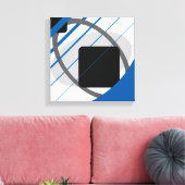 Modern Blauw Grijs Zwart Off Wit - Canvas gespanne Afdruk (Insitu (Woonkamer))