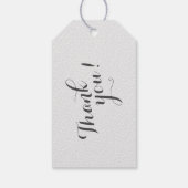 modern blauw - grijze polka - stips monogram cadeaulabel (Achterkant)