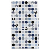 modern blauw - grijze polka - stips monogram klein cadeauzakje (Achterkant)
