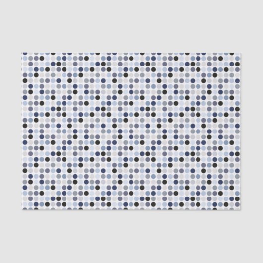 modern blauw - grijze polka - stips monogram tissuepapier (Voorkant)