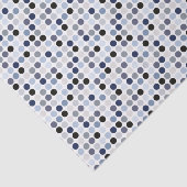 modern blauw - grijze polka - stips monogram tissuepapier (Detail)