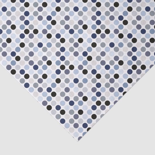 modern blauw - grijze polka - stips monogram tissuepapier (Detail)