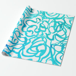 Modern blauw groen Abstract ontwerp voor Waterverf Cadeaupapier
