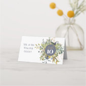 MODERN BLAUW & GROEN BOTANISCH GROEN Bruiloft Plaatskaartje (Voorkant)