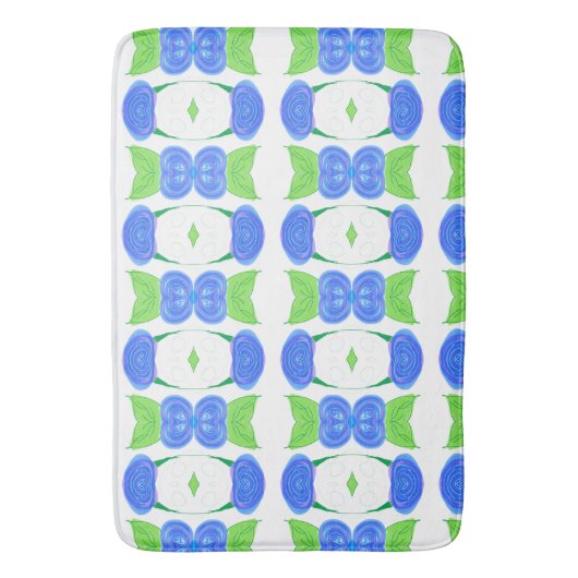 Modern blauw groen en wit badmat (Voorkant Verticaal)