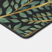 Modern blauw groen goud tropische bladeren groen bureaumat (Hoek)