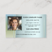 Modern Blauw Groen Kantoor Foto Visitekaartje (Achterkant)