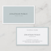 Modern blauw groen minimalistische elegante Sjablo Visitekaartje (Voorkant / Achterkant)