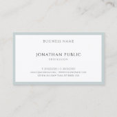Modern blauw groen minimalistische elegante Sjablo Visitekaartje (Achterkant)