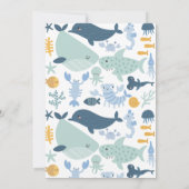 Modern blauw groen onder het Zee Boys 1st Birthday Kaart (Achterkant)