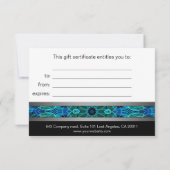 Modern Blauw & Groen Pareltjes mandala cadeaubon (Achterkant)