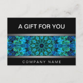 Modern Blauw & Groen Pareltjes mandala cadeaubon (Voorkant)