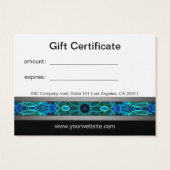 Modern Blauw & Groen Pareltjes mandala cadeaubon Visitekaartje (Achterkant)