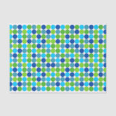 Modern blauw groen polka dot patroon tissuepapier (Voorkant)