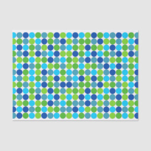 Modern blauw groen polka dot patroon tissuepapier