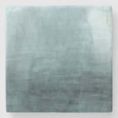 Modern Blauw Groen Waterverf Abstract Minimaal Stenen Onderzetter (Voorkant)