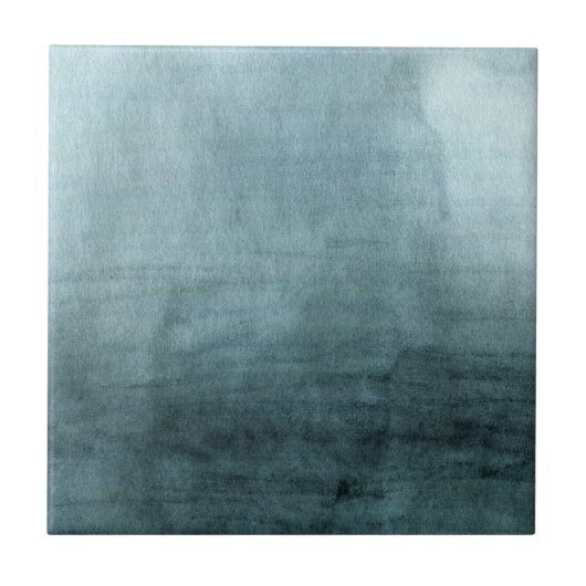 Modern Blauw Groen Waterverf Abstract Minimaal Tegeltje (Voorkant)