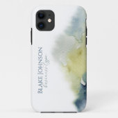 Modern Blauw Groen Waterverf Business Adverteren Case-Mate iPhone Case (Achterkant)