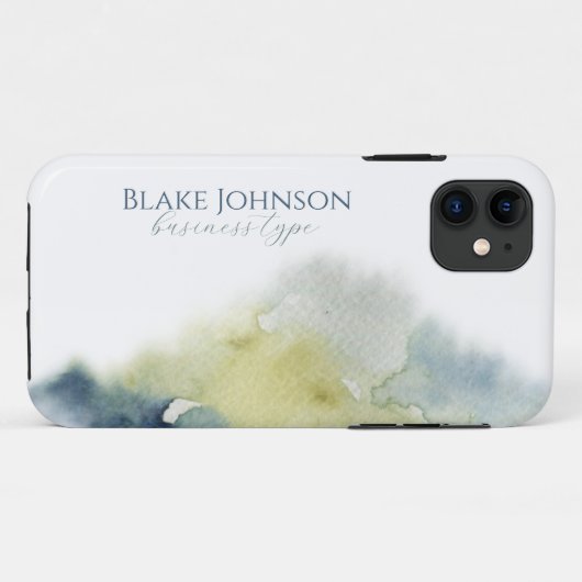 Modern Blauw Groen Waterverf Business Adverteren Case-Mate iPhone Case (Achterkant (horizontaal))