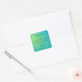 Modern Blauw Groene Ingredientenlijst Productlabel Vierkante Sticker (Envelop)