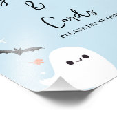 Modern blauw Halloween Baby shower teken Foto Afdruk (Hoek)