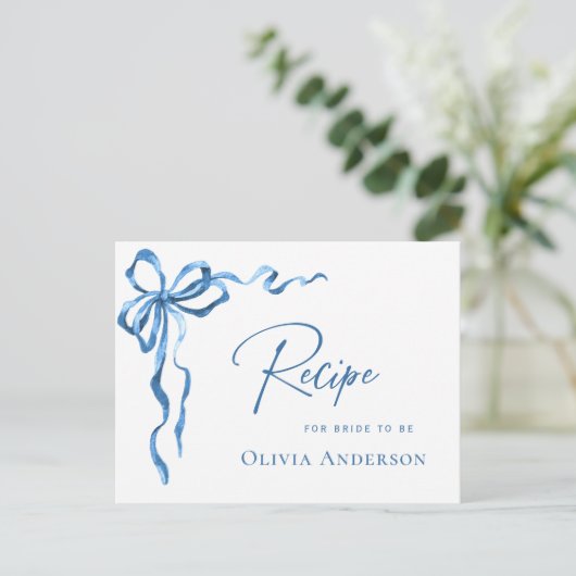 Modern blauw handgetekend boog Vrijgezellenfeest r Briefkaart (Staand voorkant)