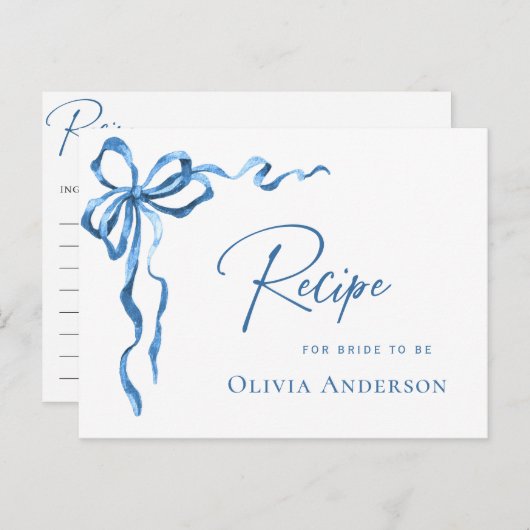 Modern blauw handgetekend boog Vrijgezellenfeest r Briefkaart (Voorkant / Achterkant)