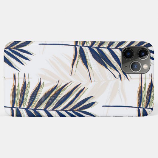 Modern blauw handpalm laat gouden strelen wit desi Case-Mate iPhone case (Achterkant (horizontaal))