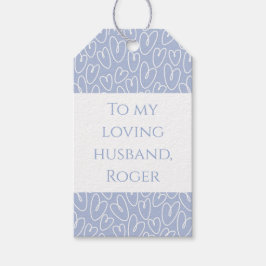 Modern Blauw Hart Cadeaulabel