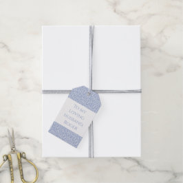 Modern Blauw Hart Cadeaulabel