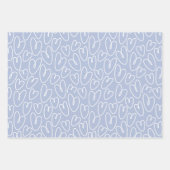 Modern Blauw Hart Inpakpapier Vel (Voorkant 3)