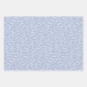 Modern Blauw Hart Inpakpapier Vel (Voorkant)