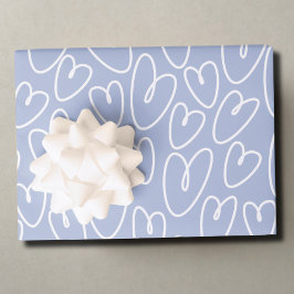 Modern Blauw Hart Inpakpapier Vel