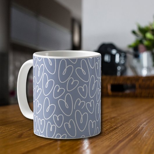 Modern Blauw Hart Koffiemok
