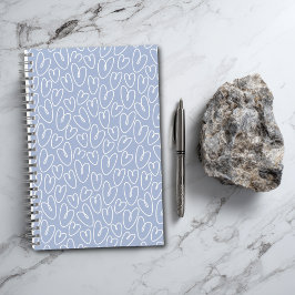 Modern Blauw Hart Notitieboek