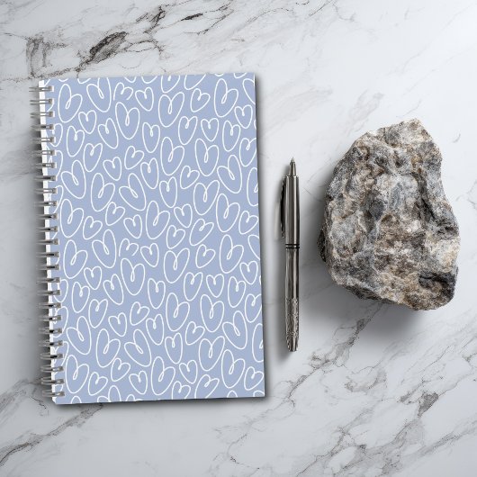 Modern Blauw Hart Notitieboek