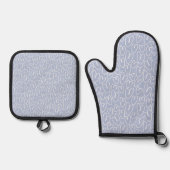 Modern Blauw Hart Ovenwant & Pannenlap Set (Voorkant)