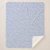 Modern Blauw Hart Sherpa Deken (Voorkant)