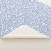 Modern Blauw Hart Sherpa Deken (3/4)