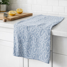 Modern Blauw Hart Theedoek