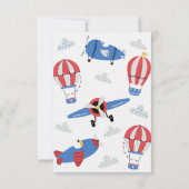 Modern blauw Hoe de tijd vliegt 1e verjaardag Bedankkaart (Achterkant)