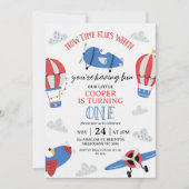 Modern blauw Hoe de tijd vliegt 1e verjaardag Kaart (Voorkant)