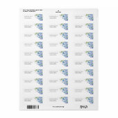 Modern Blauw Hydrangea Bloemen Retouradres Etiket (Full Sheet)