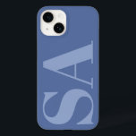 Modern blauw initiaal minimal monogram hedendaags Case-Mate iPhone 14 hoesje<br><div class="desc">Moderne korenbloem blauw initiaal monogram minimal hedendaags telefoonhoesontwerp.</div>