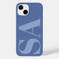 Modern blauw initiaal minimal monogram hedendaags