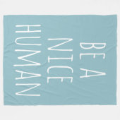Modern Blauw Inspirerend Quote Vriendelijkheid Tek Fleece Deken (Voorkant (Horizontaal))