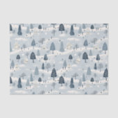 Modern blauw kerstdorp tissuepapier (Voorkant)