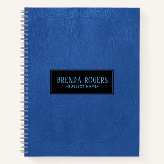 modern blauw kunstleder notitieboek (Voorkant)